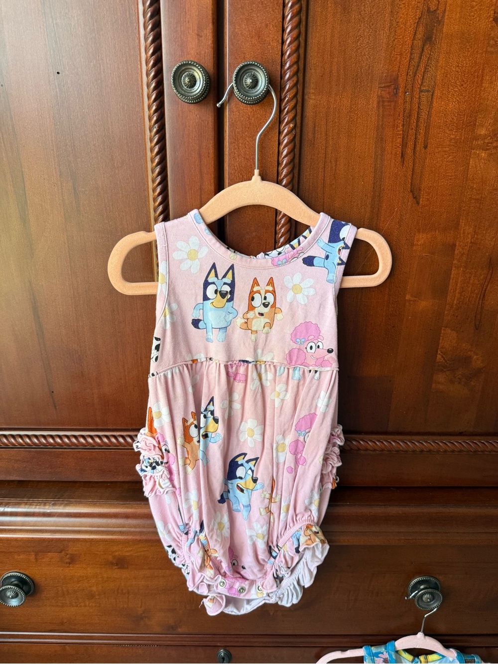 Little Sleepies Pink bubble Romper bluey